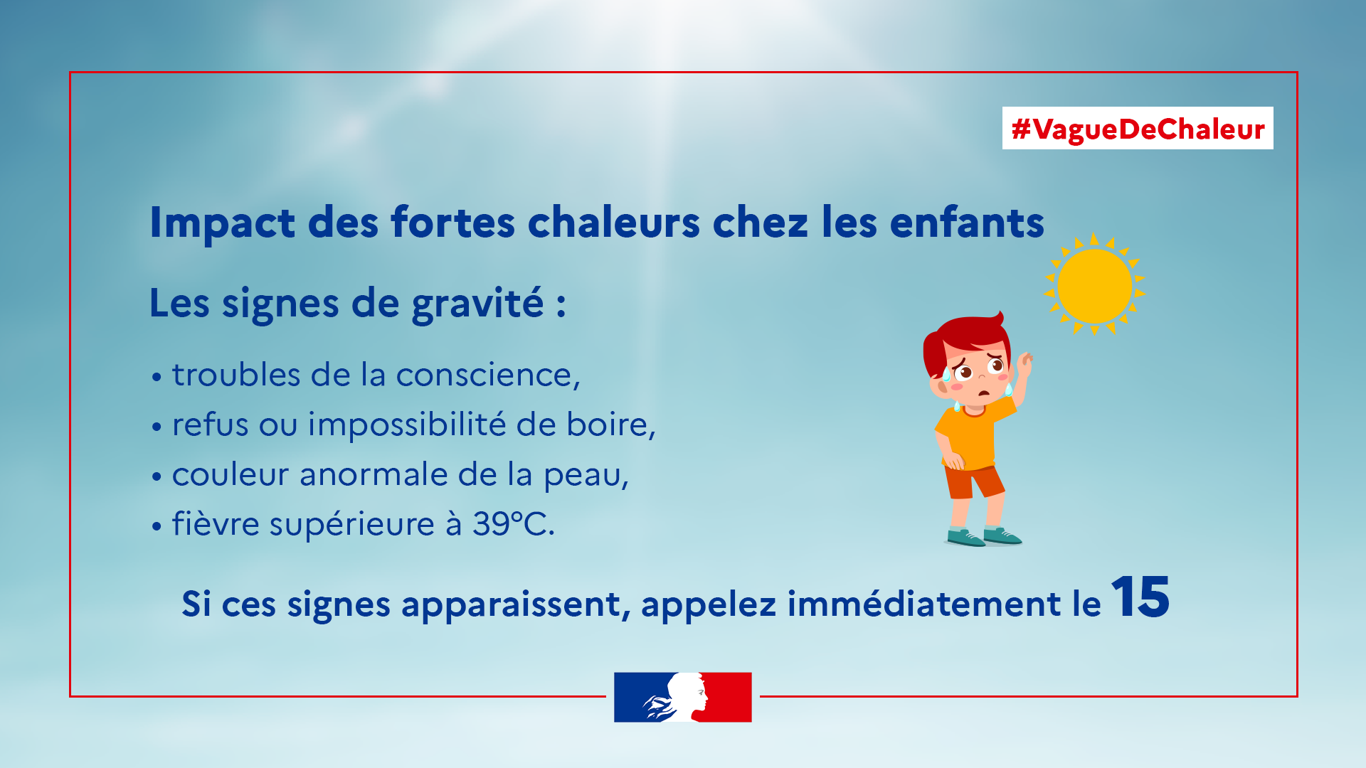 Impact des fortes chaleurs chez les enfants - description ci-après
