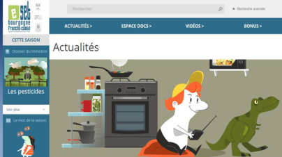Visuel présentant la page d'accueil du portail e-set Bourgogne-Franche-Comté