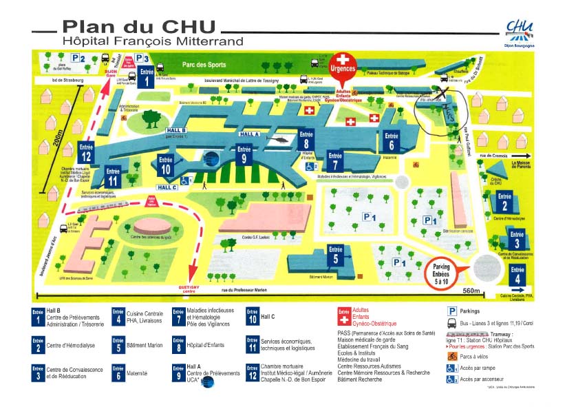Plan du CHU Dijon